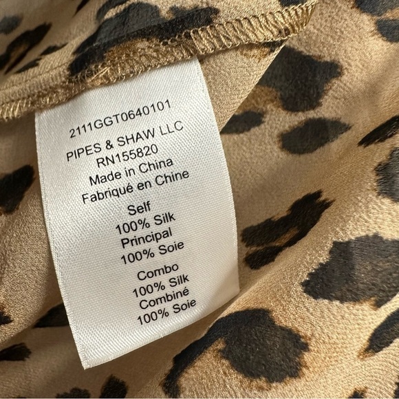 Veronica Beard Blouse Leopard Print Animal Silk Dainty Brown Work Sheer Size 00 - Picture 5 of 5